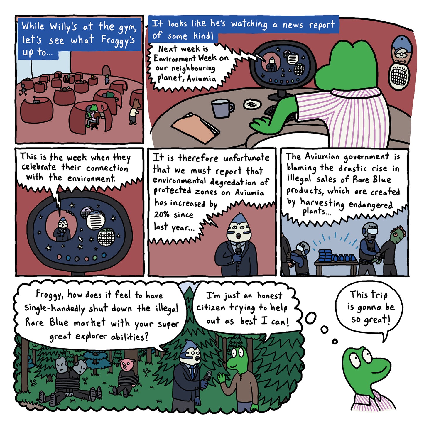 A page from The Theft of the Rare Blue Seaweed digital comic