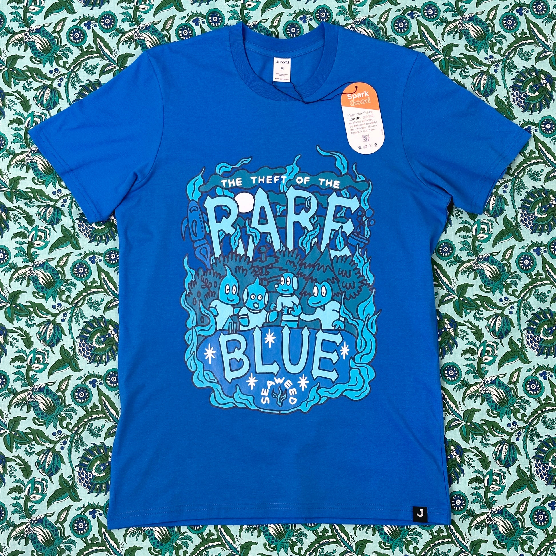 Rare Blue Seaweed T-shirt on decorative background